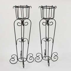 Pair of Vintage Tall Iron Plant Stands