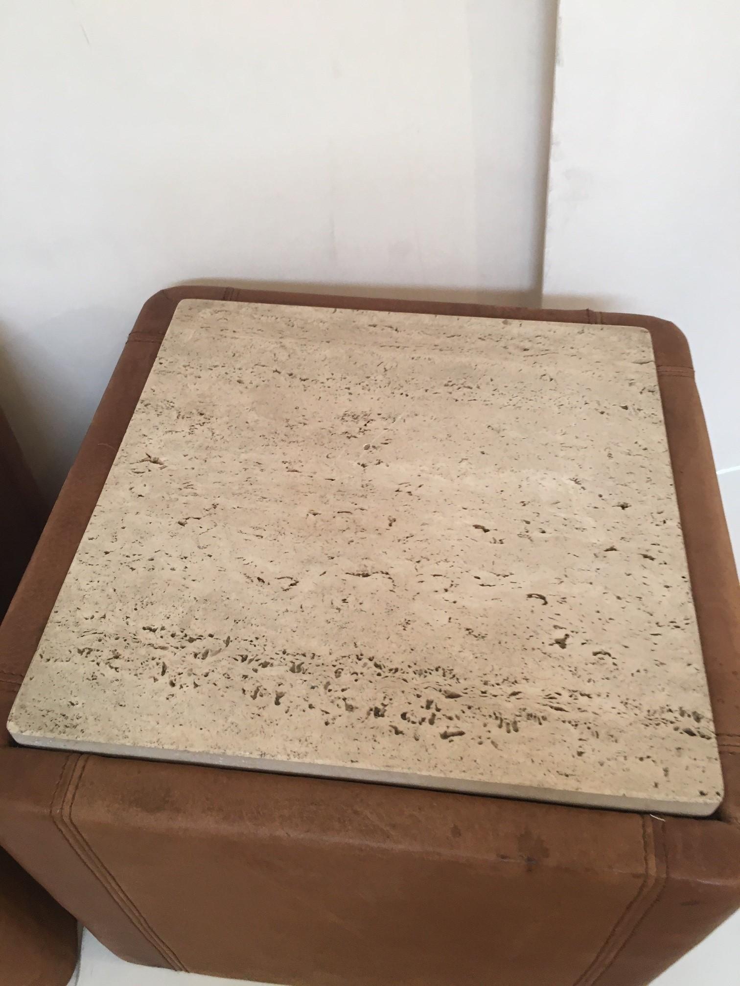 Paar braune De Sede-Beistelltische aus Leder mit Lederbezug im Vintage-Stil von De Sede im Angebot 6