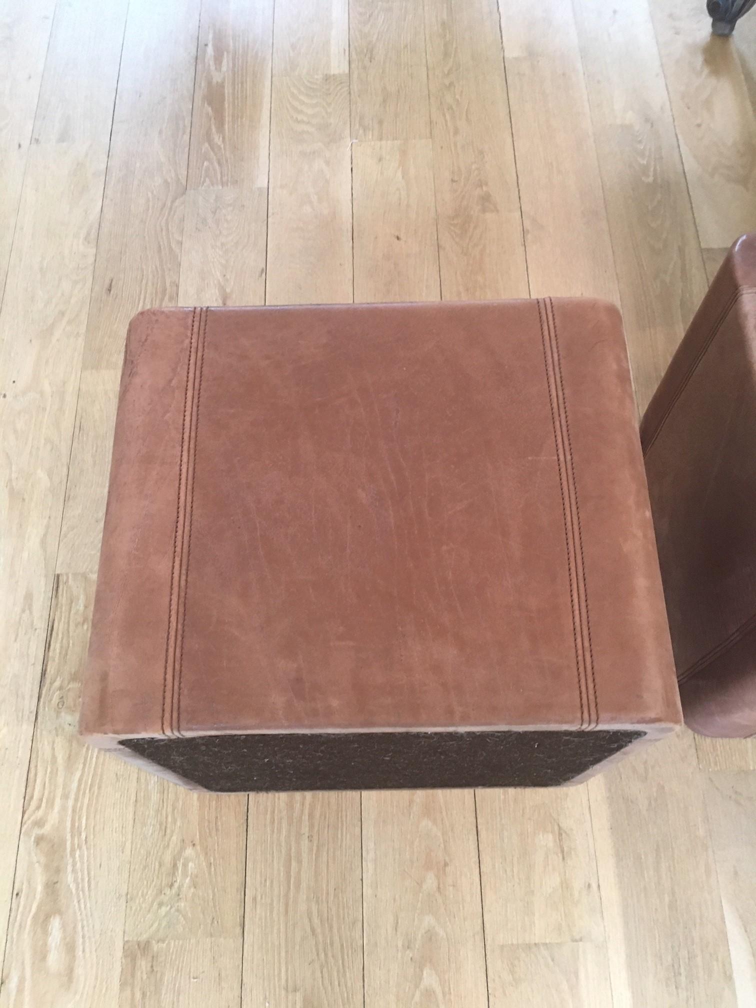 Paar braune De Sede-Beistelltische aus Leder mit Lederbezug im Vintage-Stil von De Sede im Angebot 9