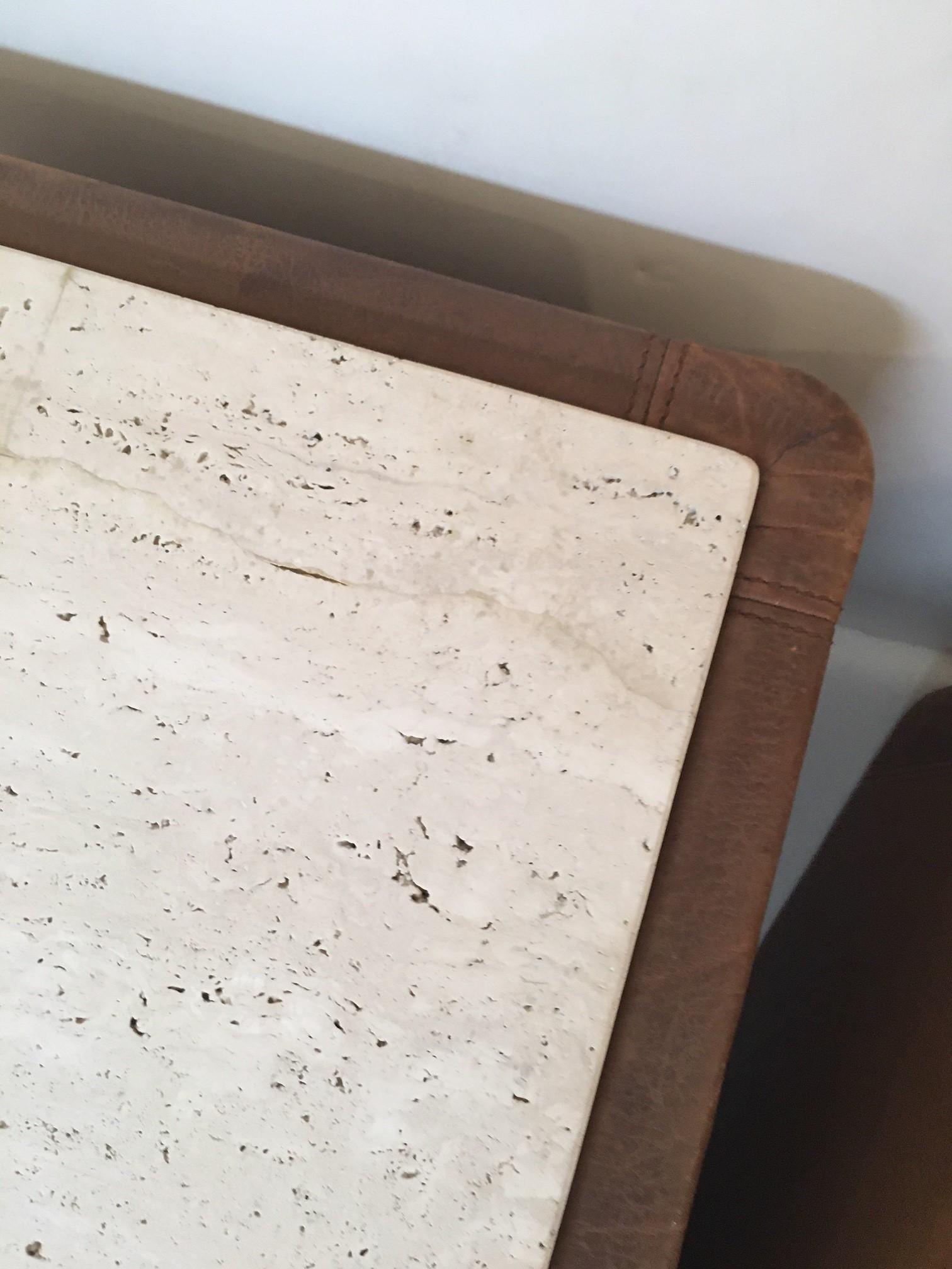 Paar braune De Sede-Beistelltische aus Leder mit Lederbezug im Vintage-Stil von De Sede (Ende des 20. Jahrhunderts) im Angebot