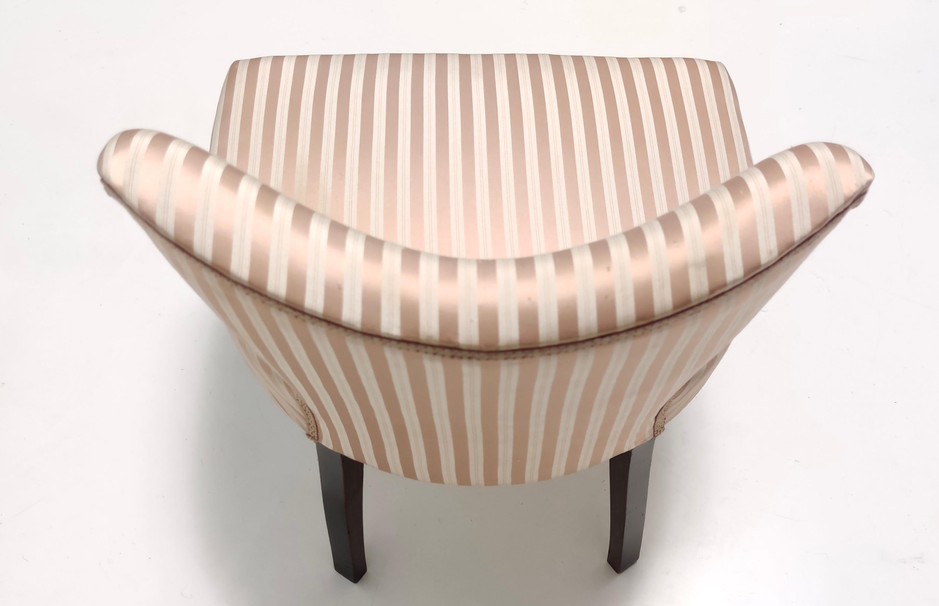 Paire de chaises d'appoint vintage en satin brun clair attribuée à Carlo Enrico Rava, Italie en vente 3