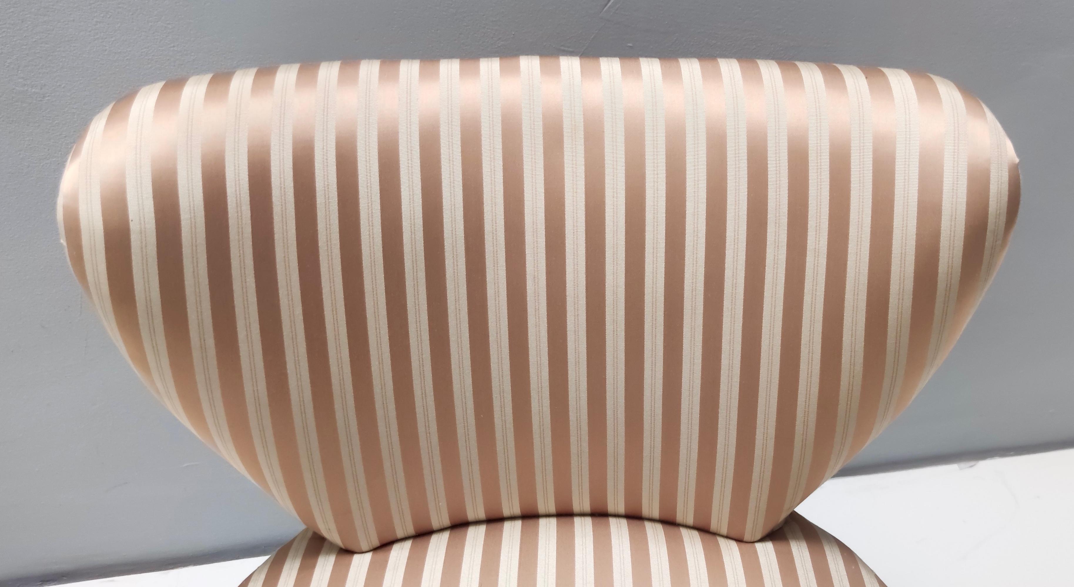 Paire de chaises d'appoint vintage en satin brun clair attribuée à Carlo Enrico Rava, Italie en vente 4