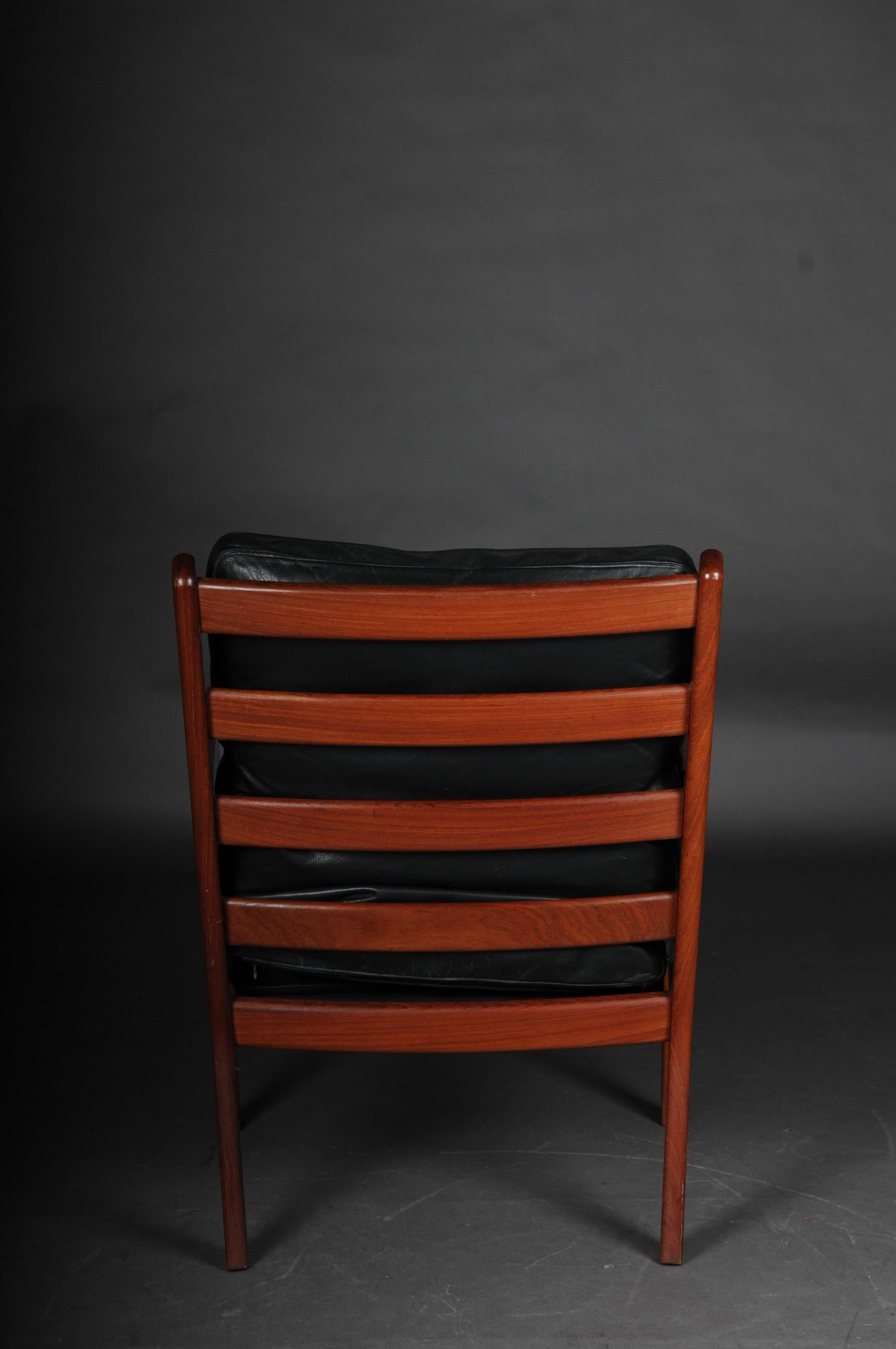 Paire de fauteuils vintage en teck, chaises, années 1960-1970, danois en vente 1