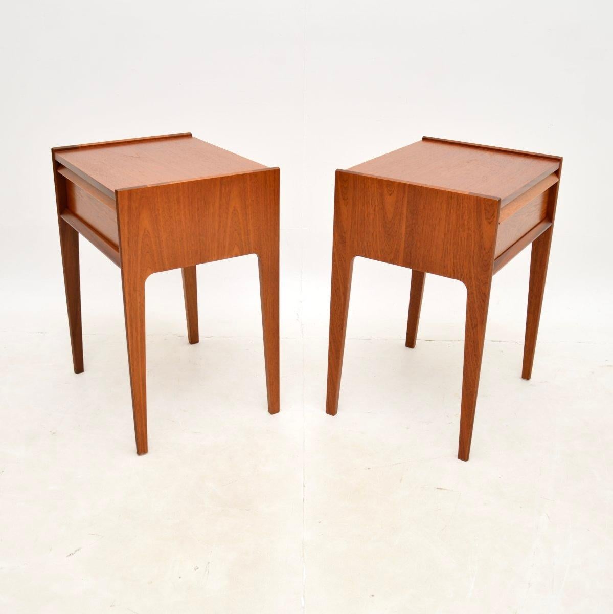 British Pair of Vintage Teak Bedside Tables by Younger For Sale