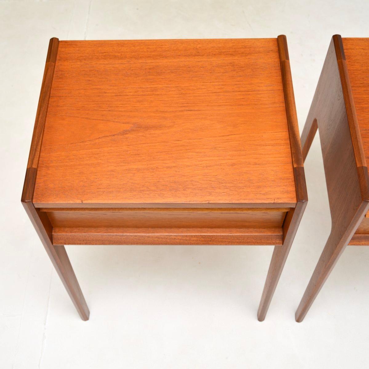 Mid-20th Century Pair of Vintage Teak Bedside Tables by Younger For Sale