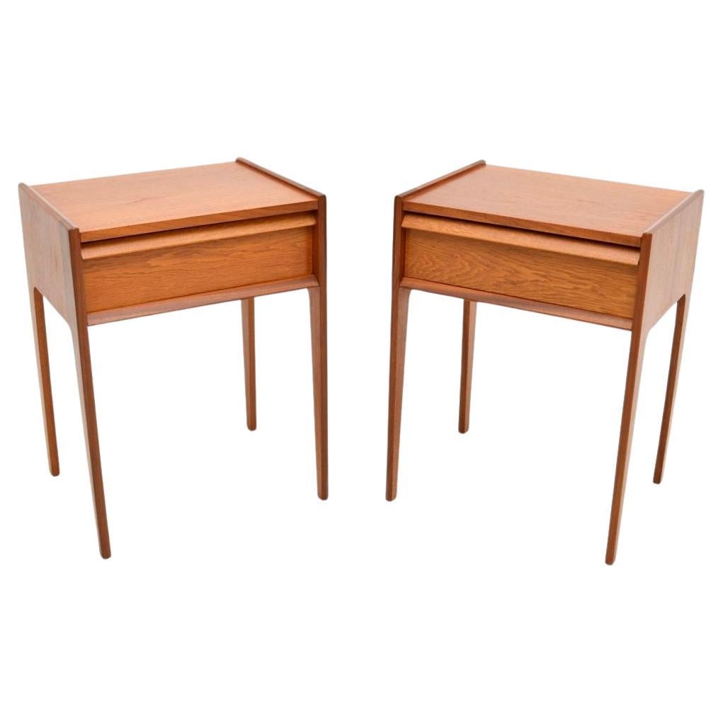 Pair of Vintage Teak Bedside Tables by Younger For Sale