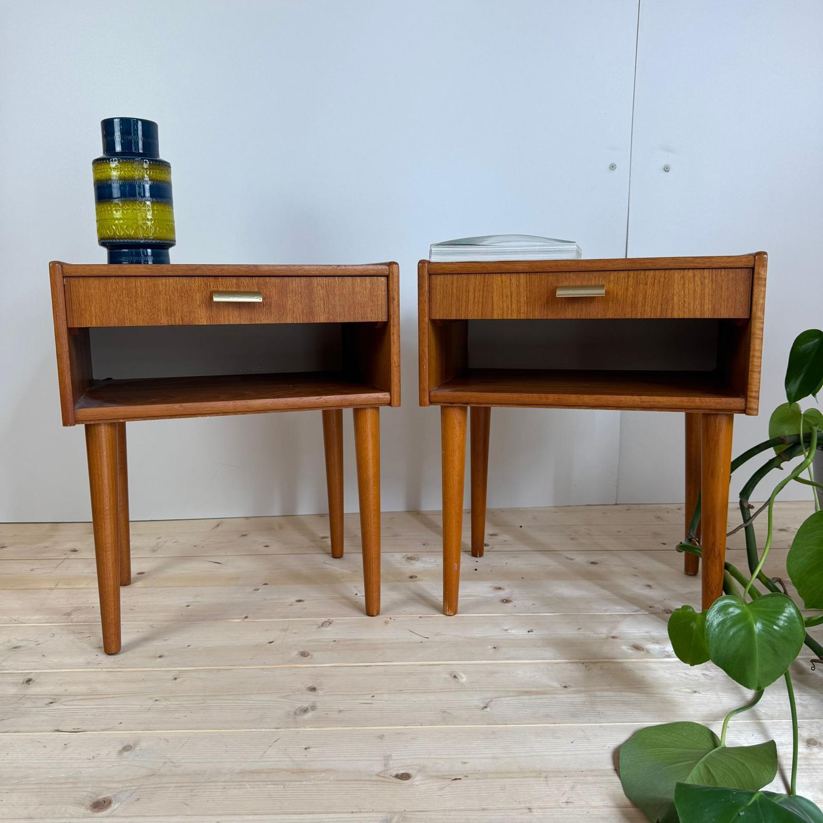 Pair of vintage teak night stands, Denmark 1960 in vendita 2