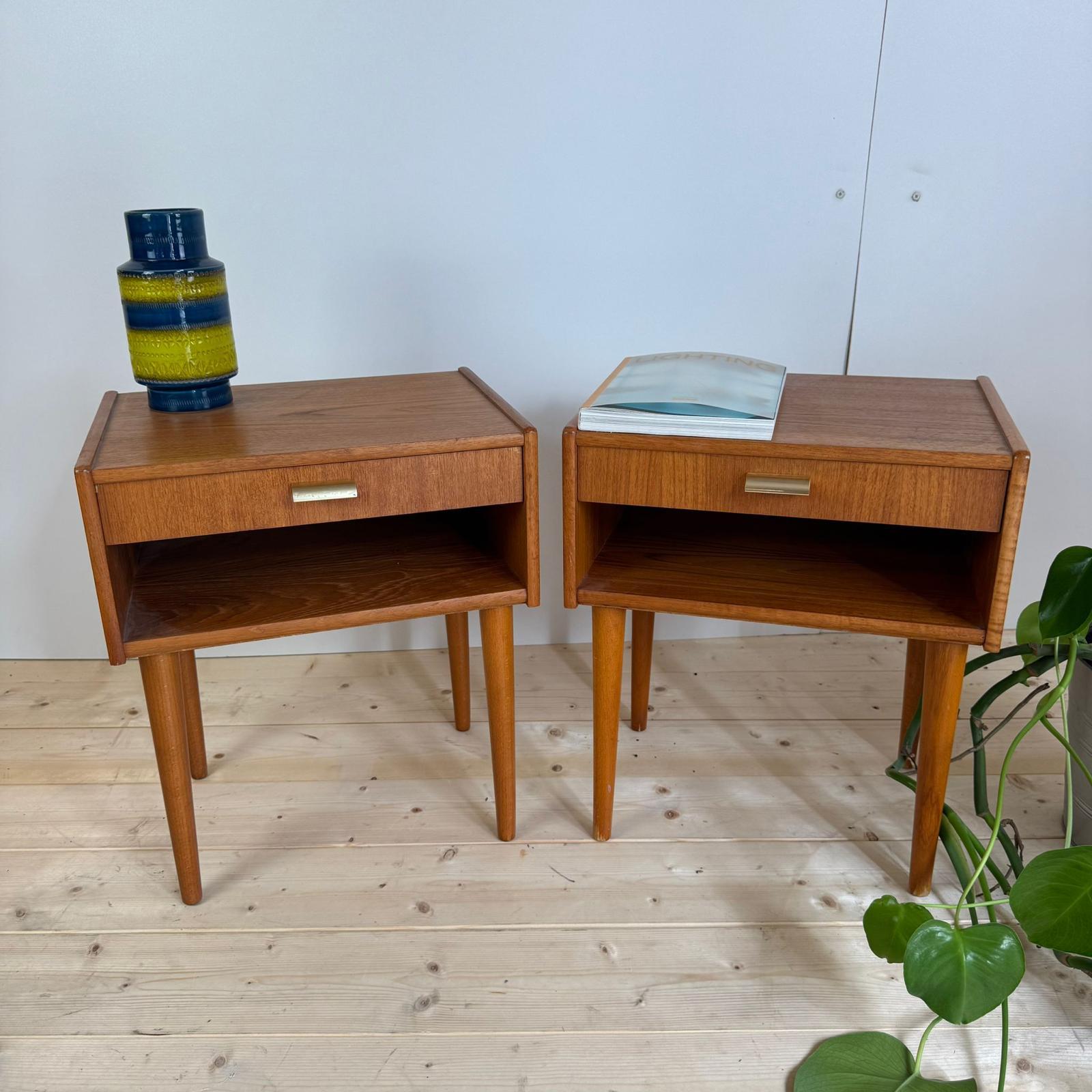 Mid-20th Century Pair of vintage teak night stands, Denmark 1960 in vendita