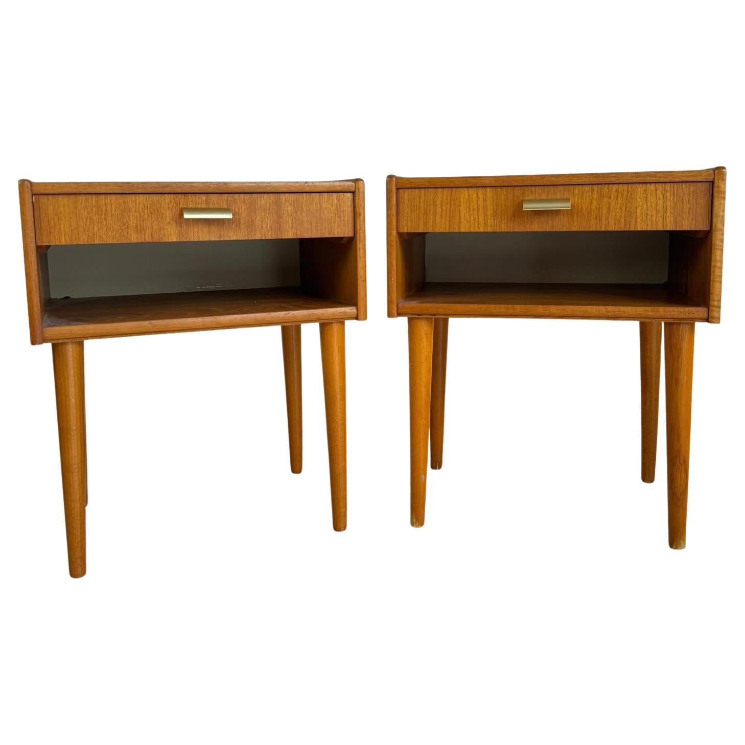 Pair of vintage teak night stands, Denmark 1960