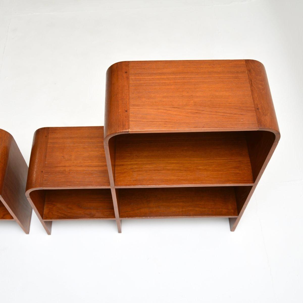 Pair of Vintage Teak Open Bookcase Cabinets 4
