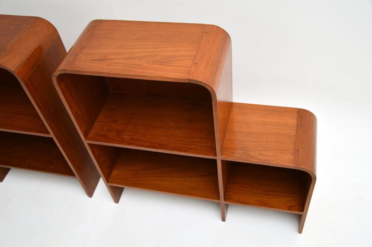 Pair of Vintage Teak Open Bookcase Cabinets 2