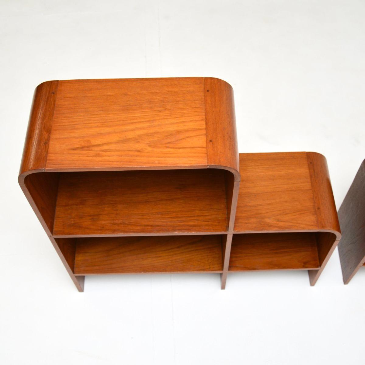 Pair of Vintage Teak Open Bookcase Cabinets 3