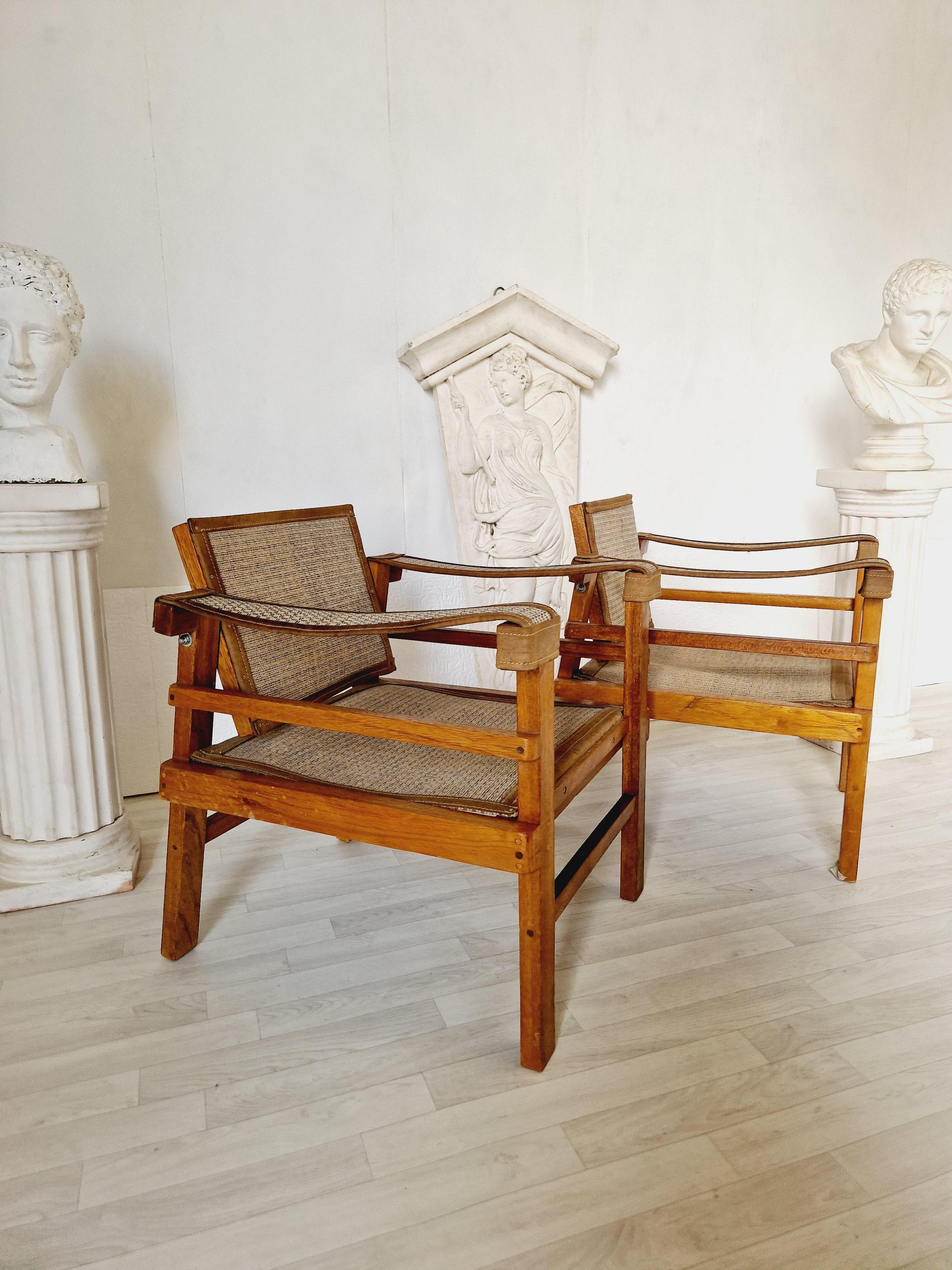Paire de fauteuils Plantation en teck vintage Circa Vintage 1970 en vente 1
