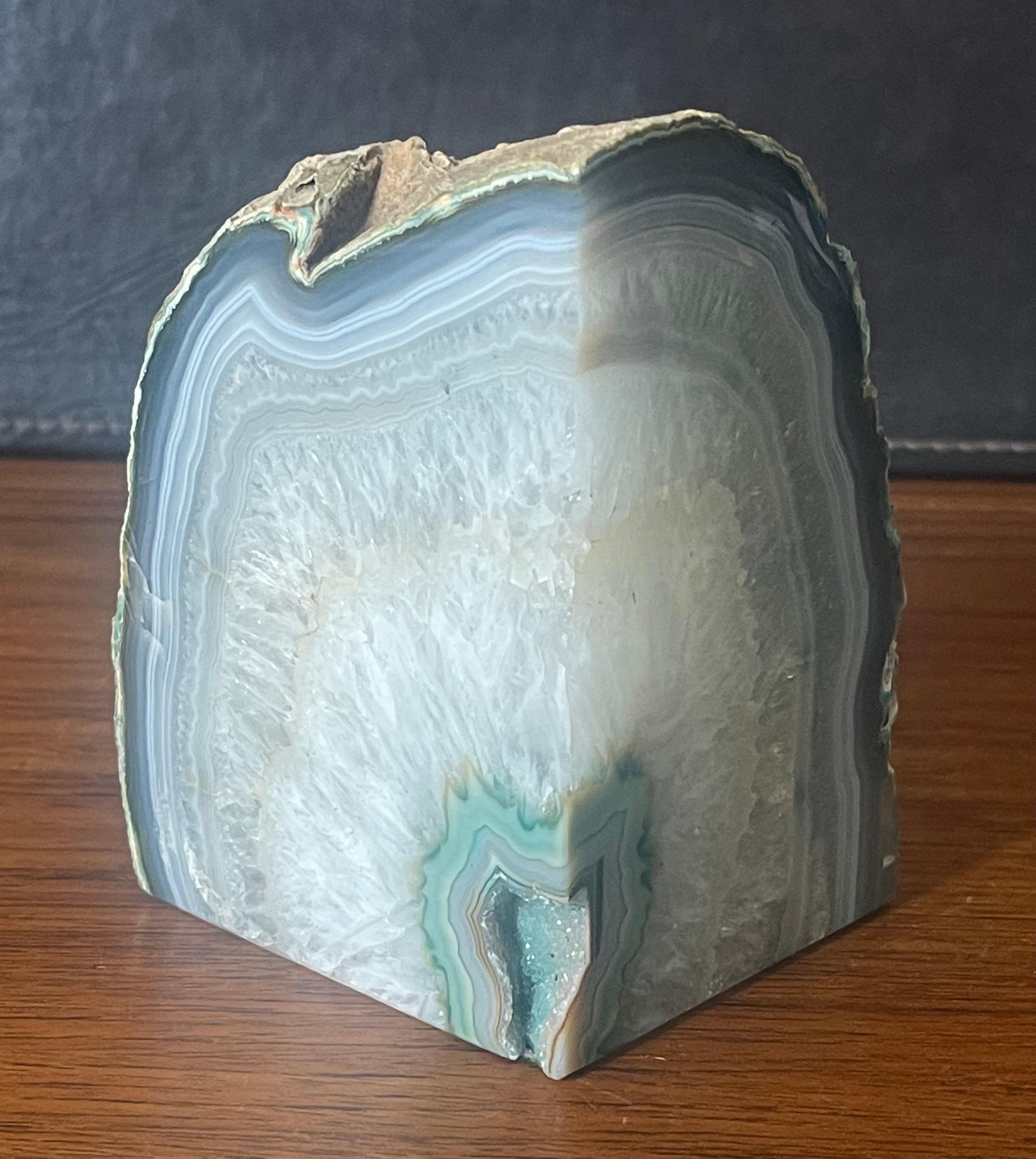 Pair of Vintage Teal Geode Bookends 6