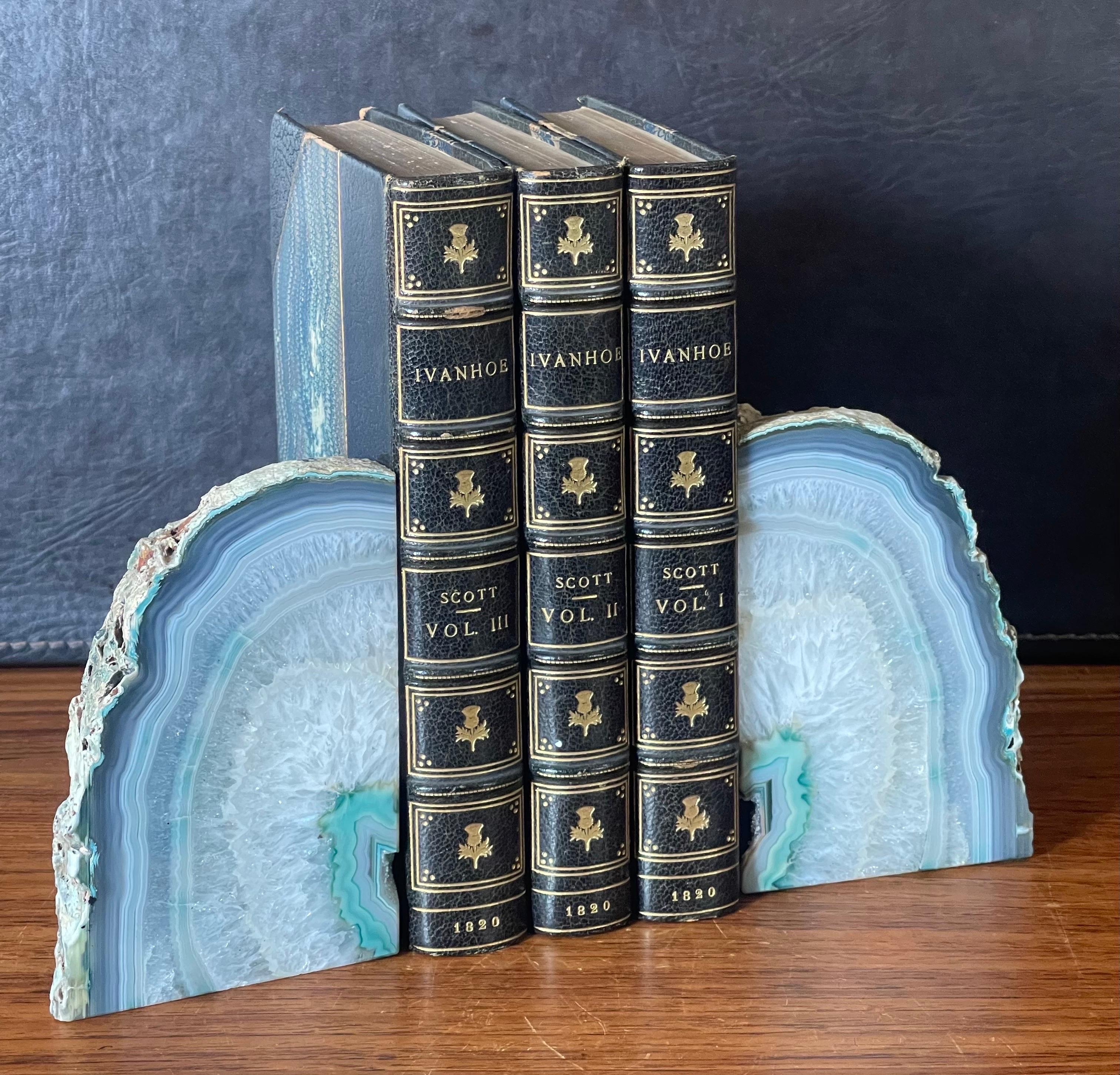 Pair of Vintage Teal Geode Bookends 7