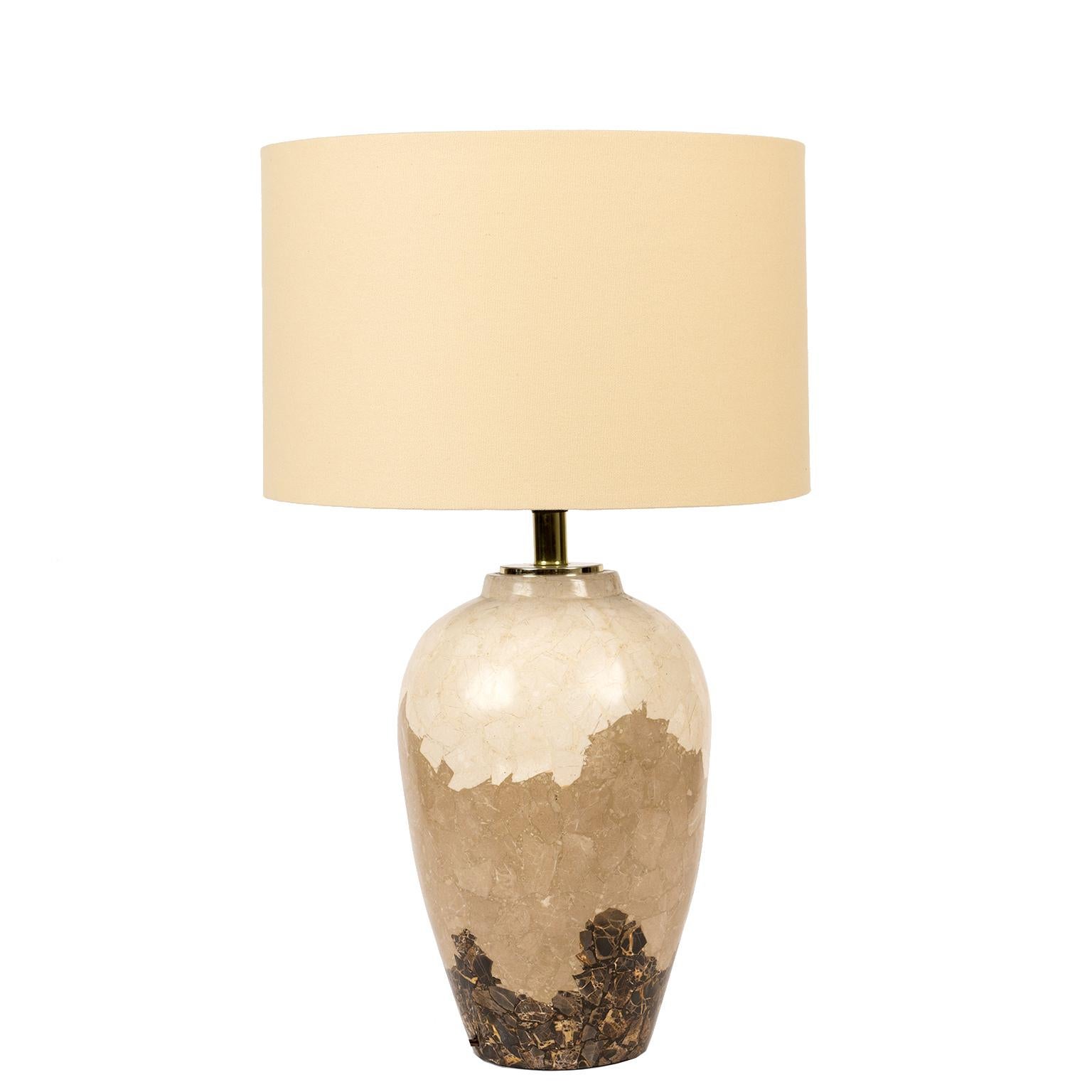 Appliqué Pair of Vintage Terrazzo Marble Lamps