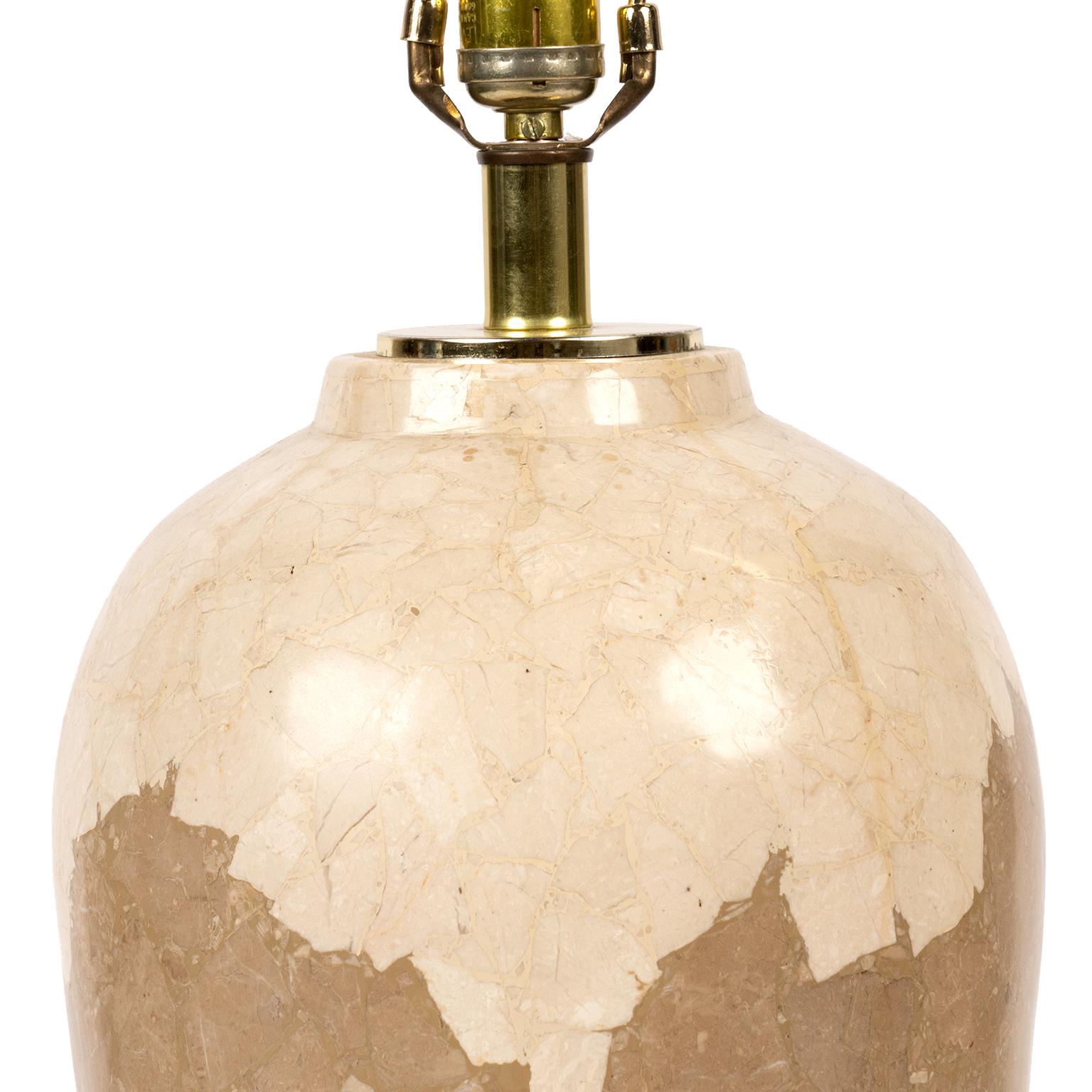 Late 20th Century Pair of Vintage Terrazzo Marble Lamps