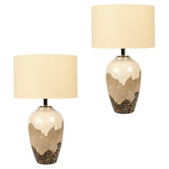 Pair of Vintage Terrazzo Marble Lamps