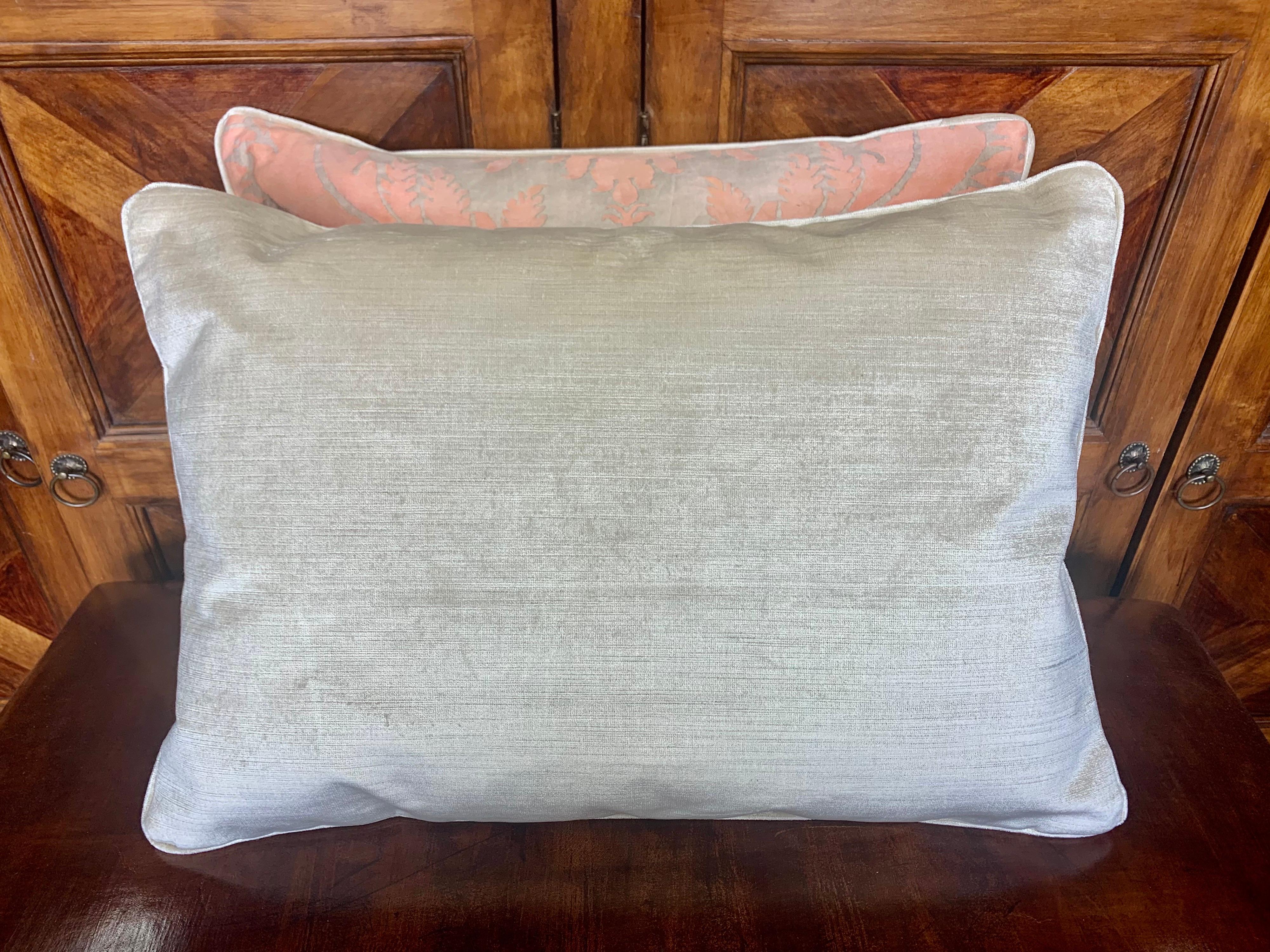 Cotton Pair of Vintage Textile Fortuny Pillows