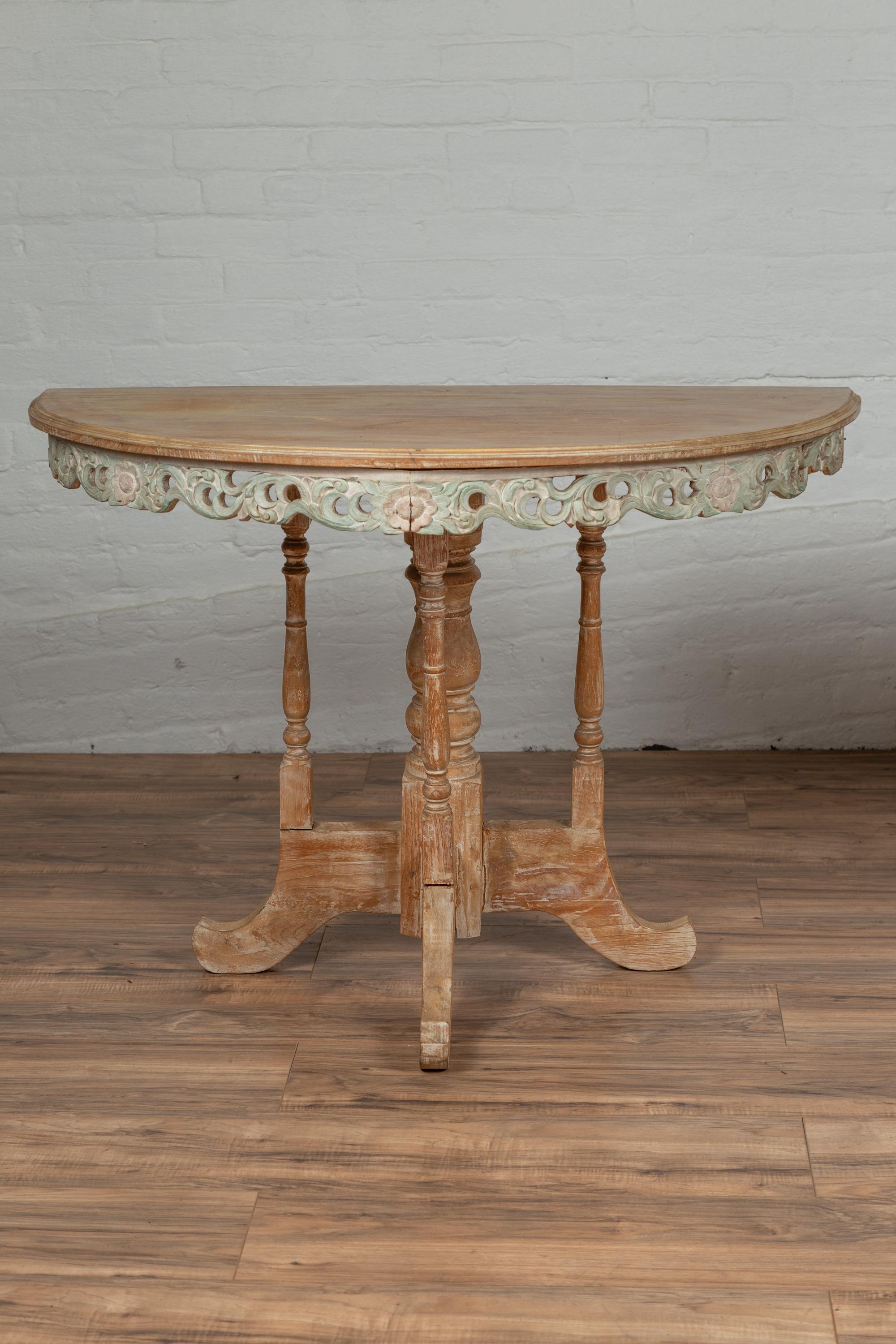 pair of demilune tables