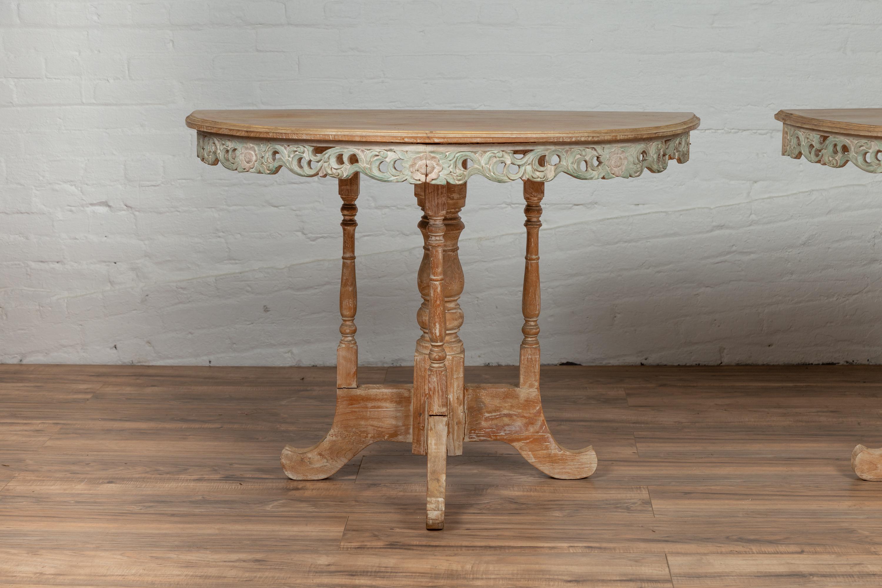 vintage demilune table