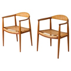 Pair of Vintage "the Chair" Armchairs by Hans J. Wegner, Denmark, 1950s