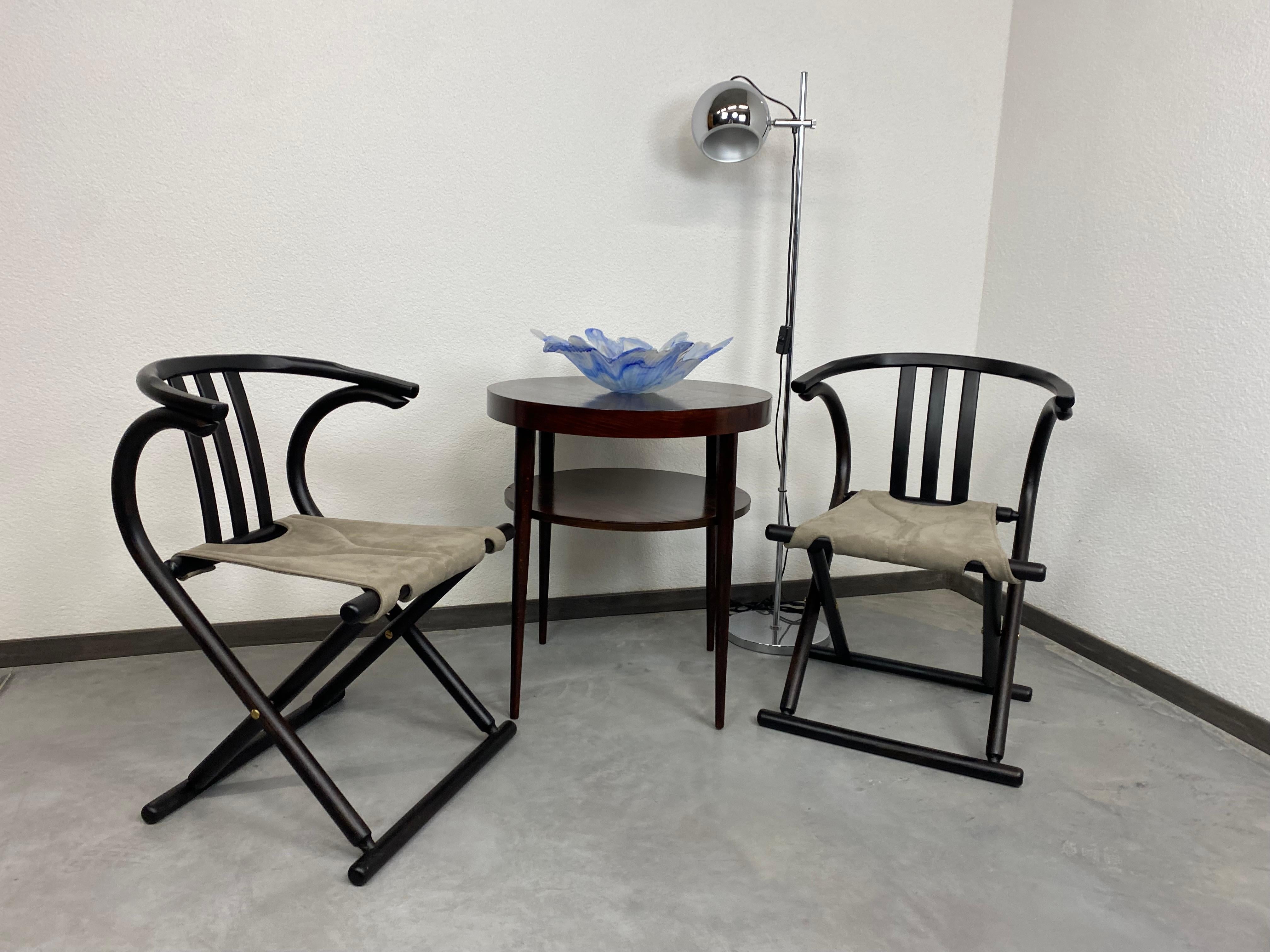 Czech Pair of Vintage Thonet Folding Chairs