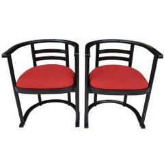Pair of Vintage Thonet Josef Hoffmann Style Bauhaus Chairs