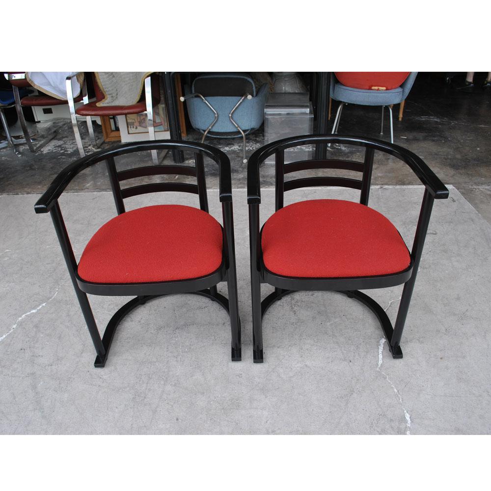 Bentwood Pair of Vintage Thonet Josef Hoffmann Style Bauhaus Chairs