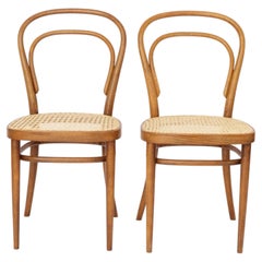 Paire de chaises Thonet vintage, modèle 14 Chaises de salle à manger Radomsko en bois courbé Nouveau C