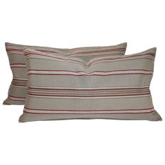 Pair of Retro Ticking Bolster Pillows