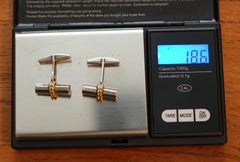 Pair of Vintage Tiffany & Co 18ct Gold & Sterling Silver Cufflinks French Laurel