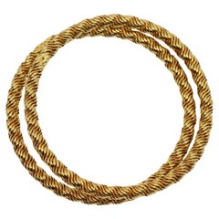 Pair of Vintage Tiffany & Co. 18K Gold Twist Rope Bangles