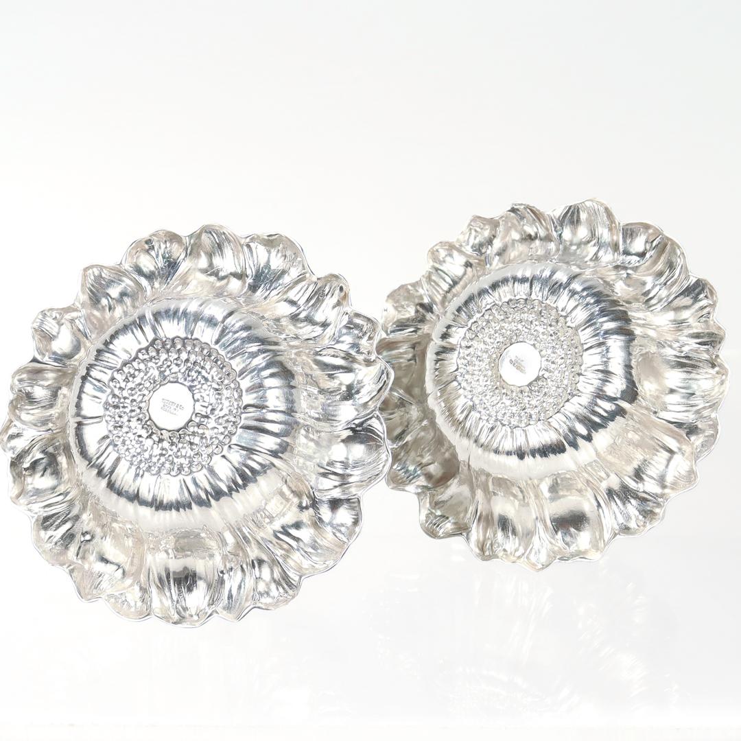 Paar Vintage Tiffany & Co. Sterling Silber Figural Sonnenblume Kerzenständer 9