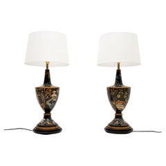 Pair of Vintage Tole Chinoiserie Table Lamps