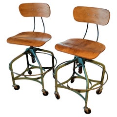 Pair of Vintage Toledo Adjustable Stools