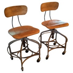 Pair of Vintage Toledo Adjustable Stools