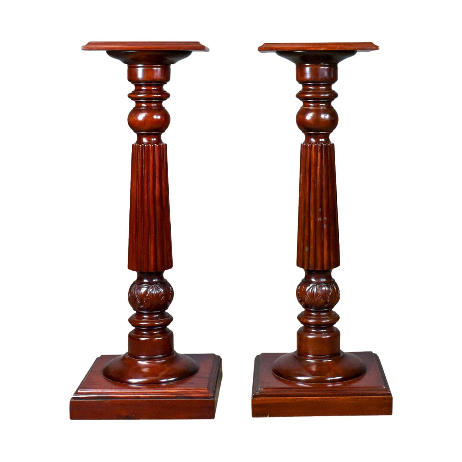Pair of Vintage Torcheres, Victorian Taste, Mahogany Plant Stand