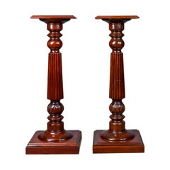 Pair of Vintage Torcheres, Victorian Taste, Mahogany Plant Stand