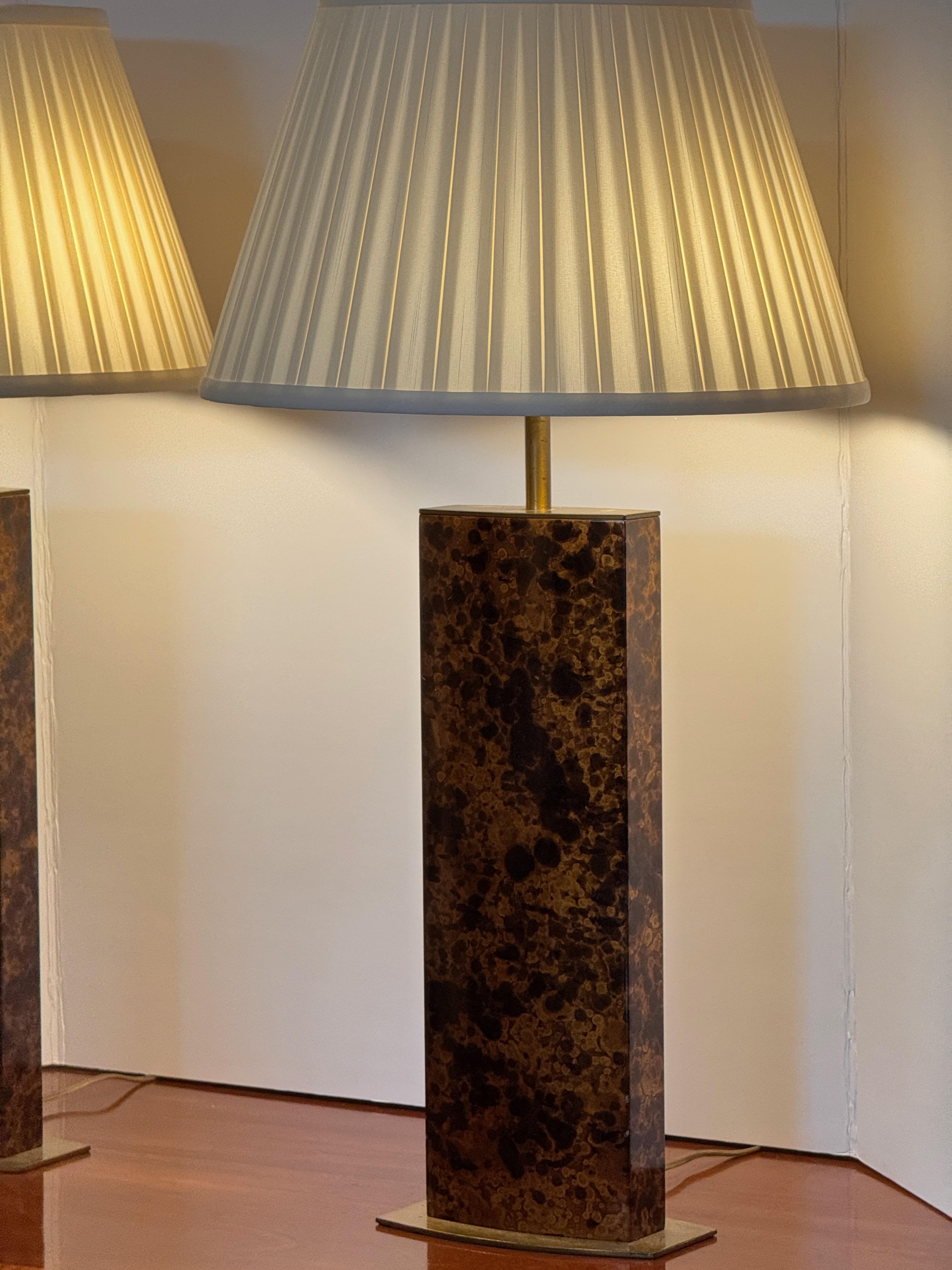 Paire de lampes vintage à finition tortue 5