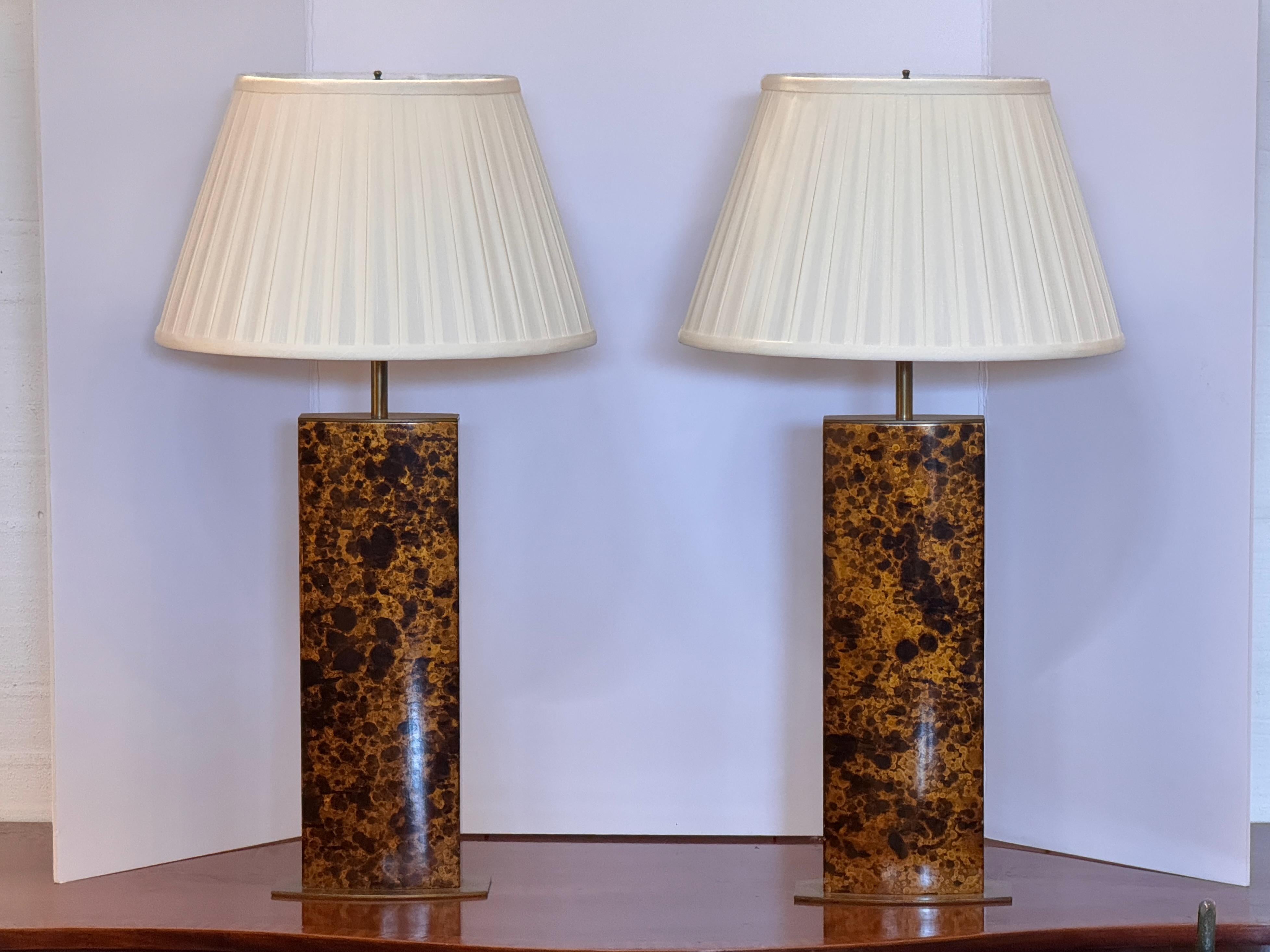 Inconnu Paire de lampes vintage à finition tortue
