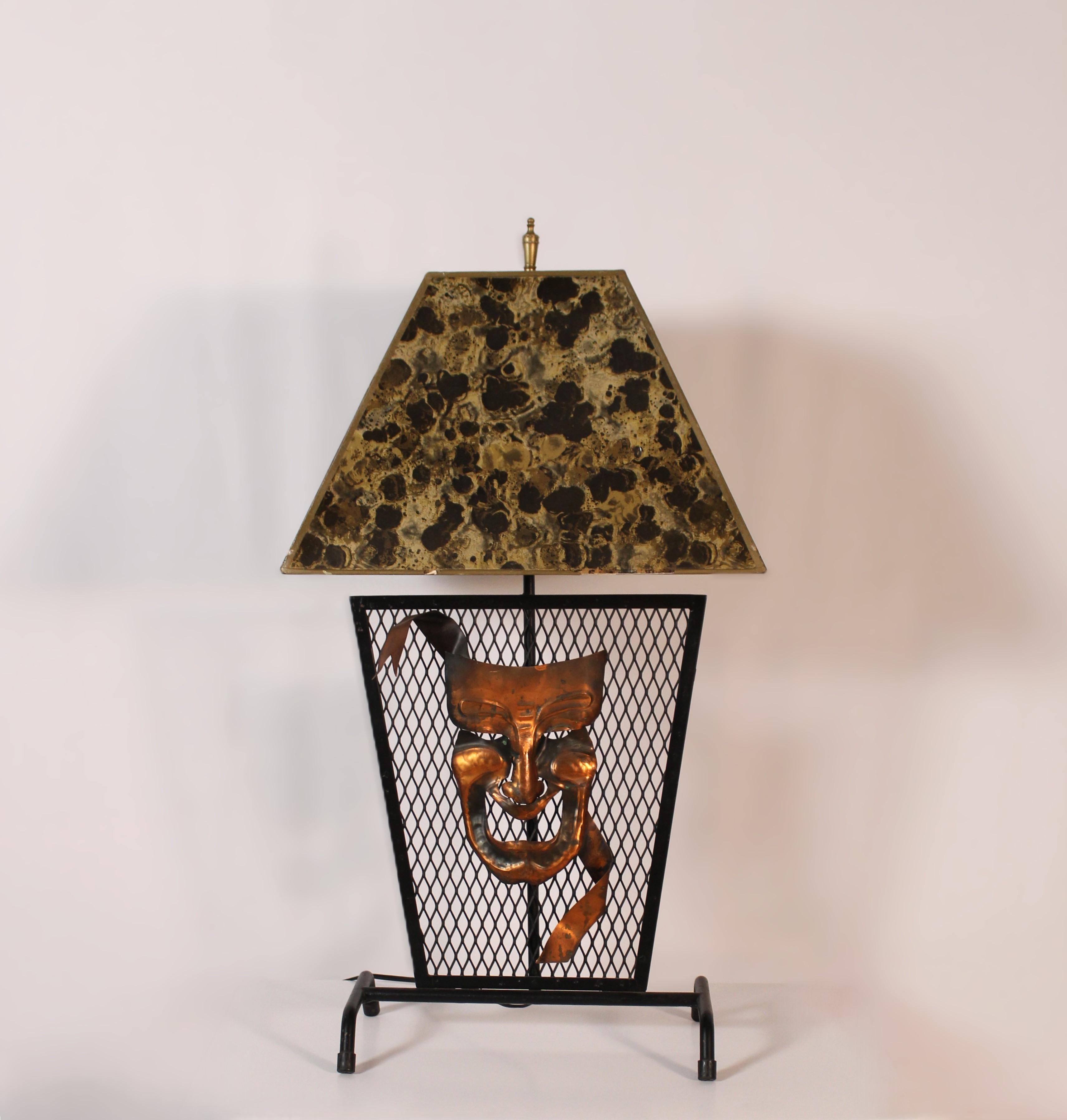 Art déco Paire de lampes de table vintage Tragédie et Comédie en vente
