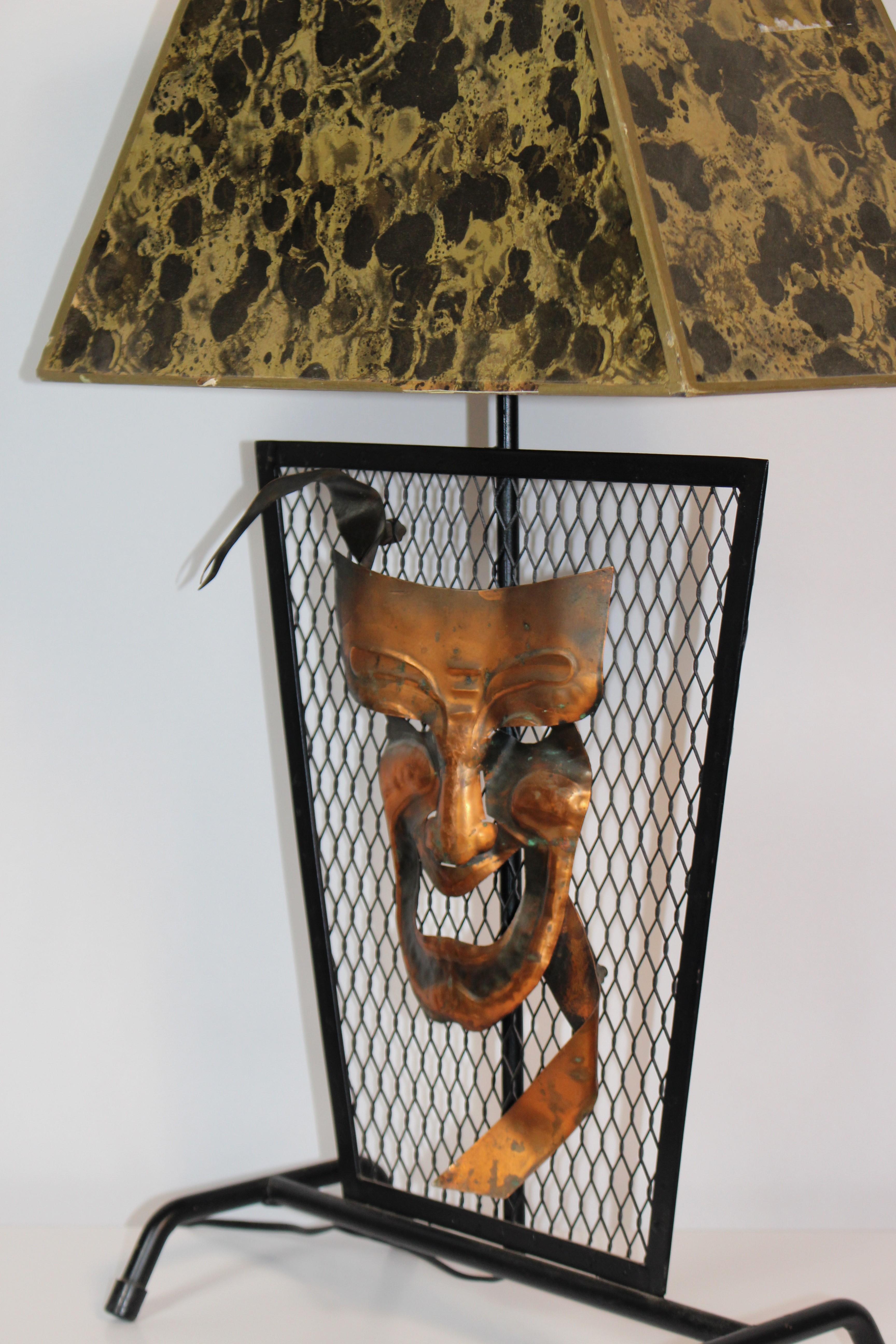 italien Paire de lampes de table vintage Tragédie et Comédie en vente