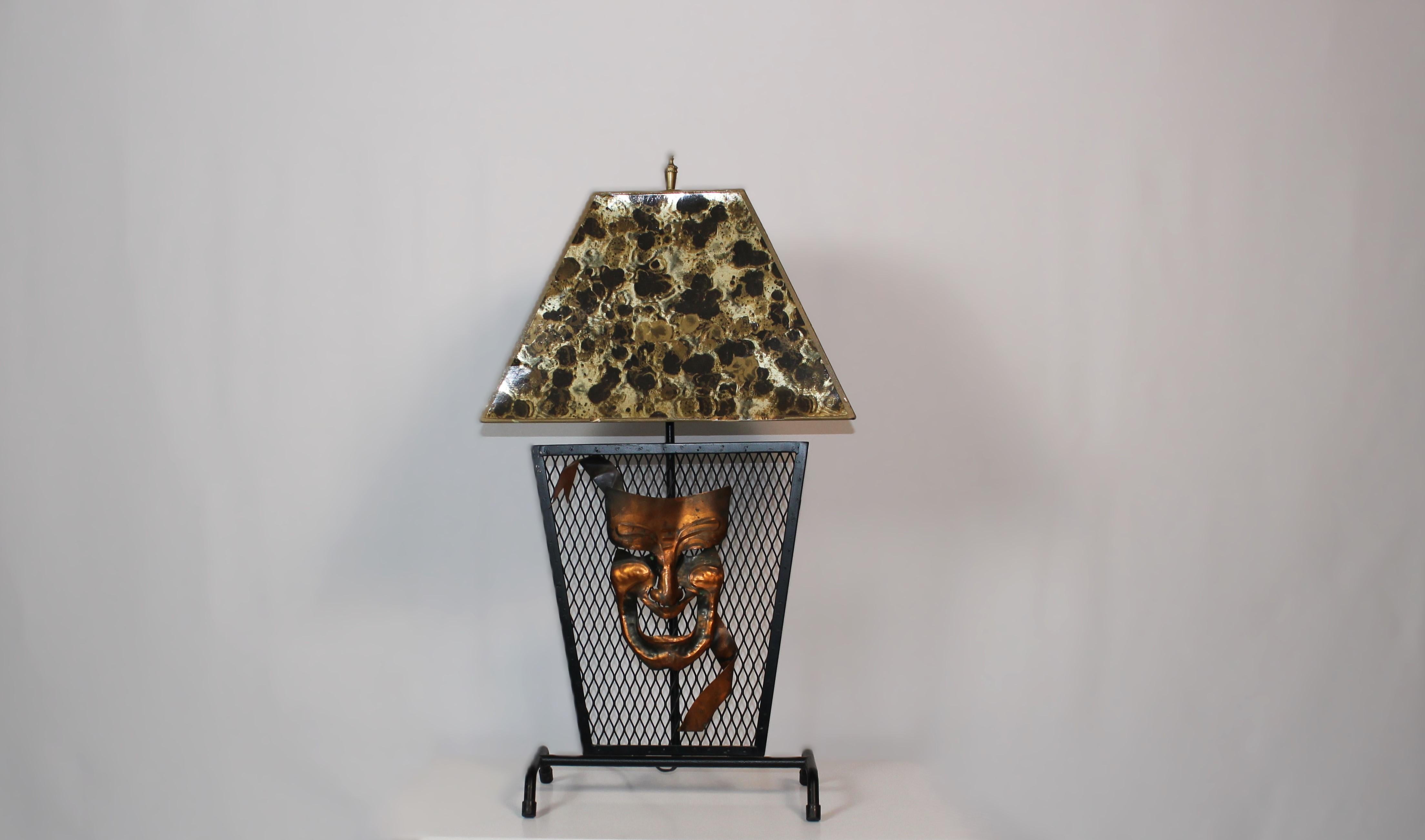 Paire de lampes de table vintage Tragédie et Comédie en vente 2