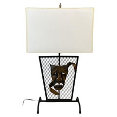 Coppia di lampade da tavolo vintage Tragedia e Commedia