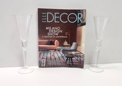 Paire de flûtes vintage en cristal transparent attribuées à Baccarat