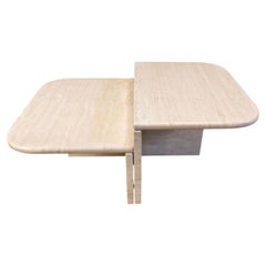 Pair of vintage travertine coffee tables or side tables, 1970s