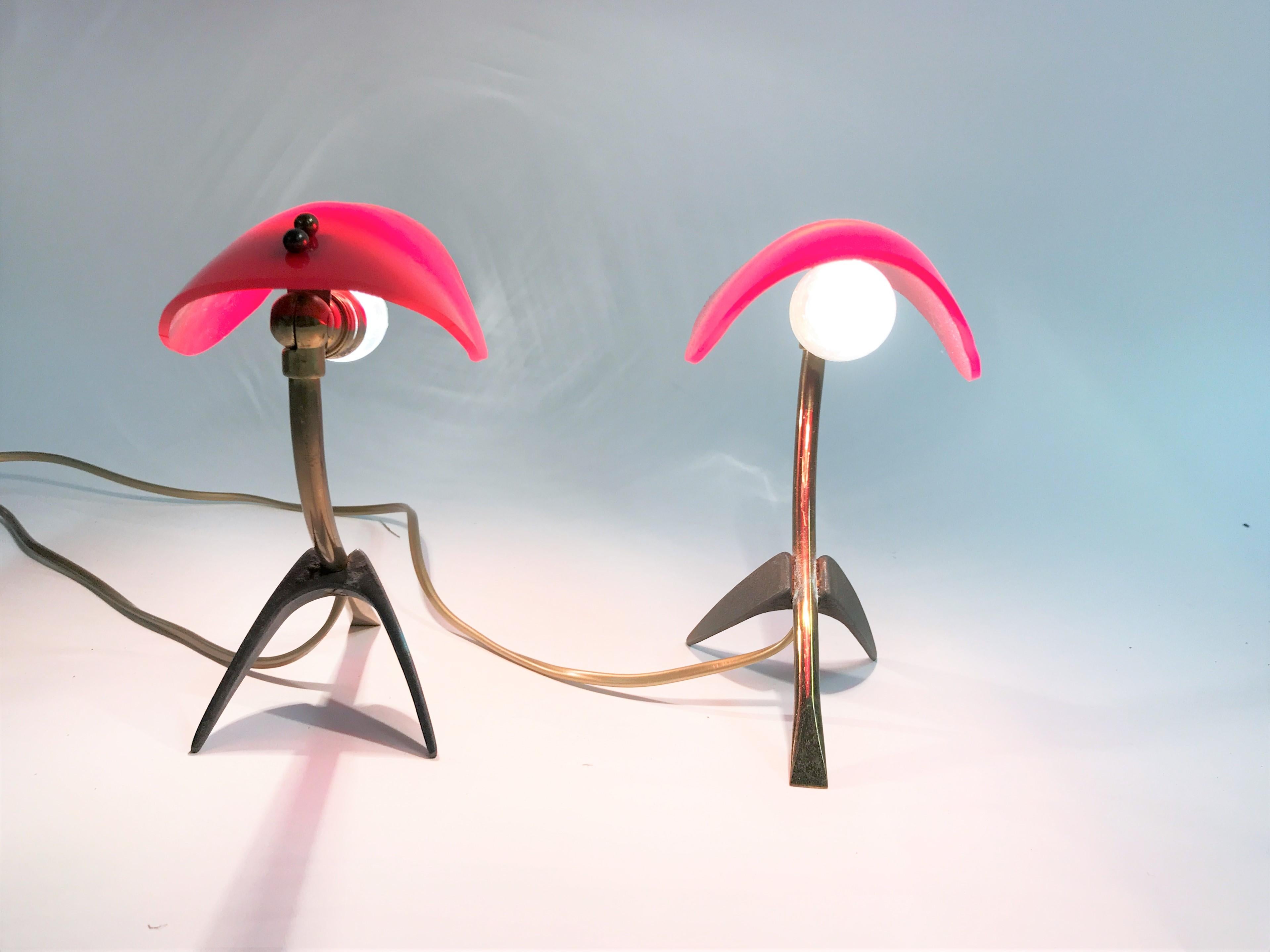 Italian Pair of Vintage Tripod Stilnovo Lamps, 1950s