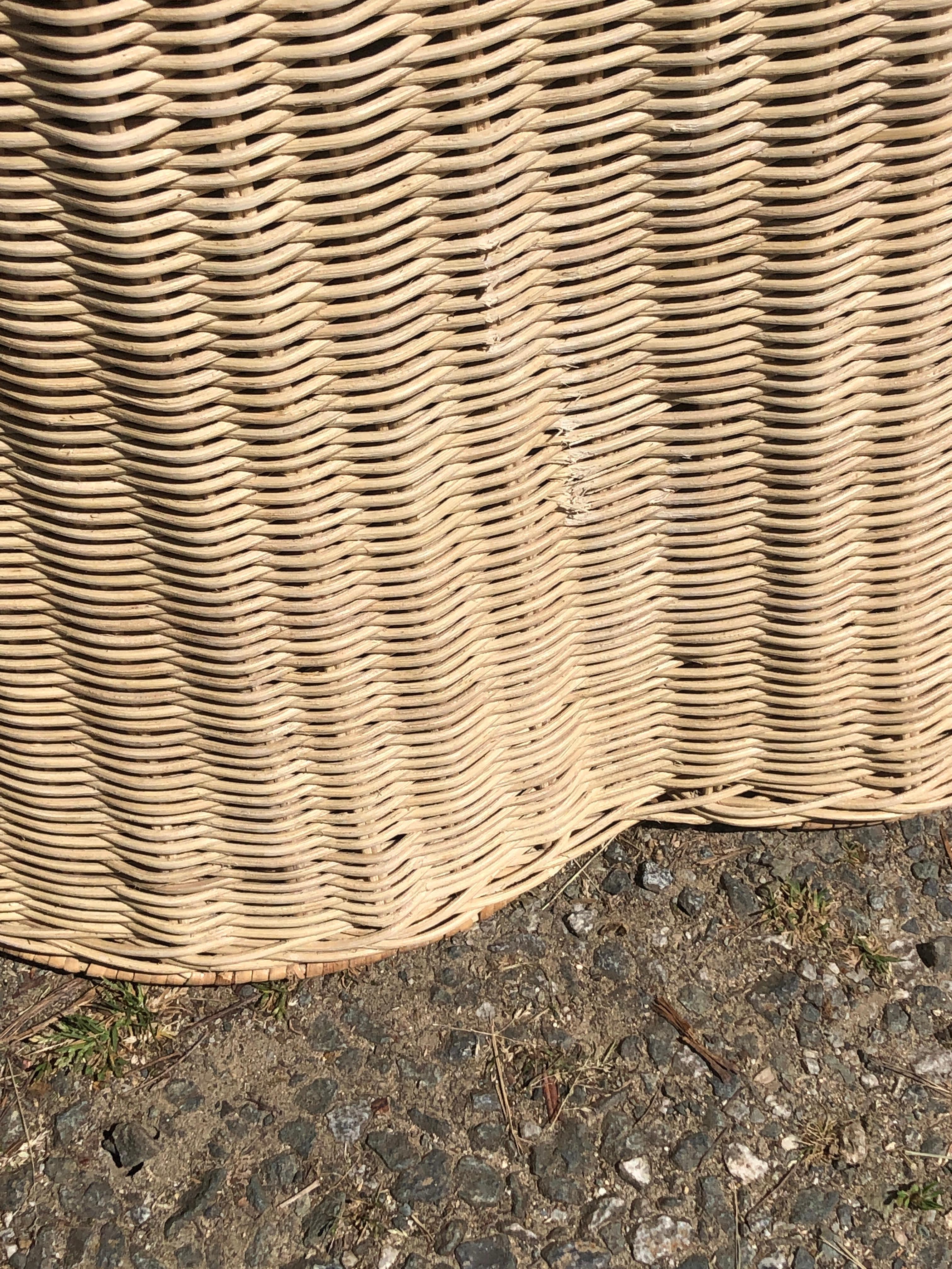 Pair of Vintage Trompe L'oeil Draped Wicker 