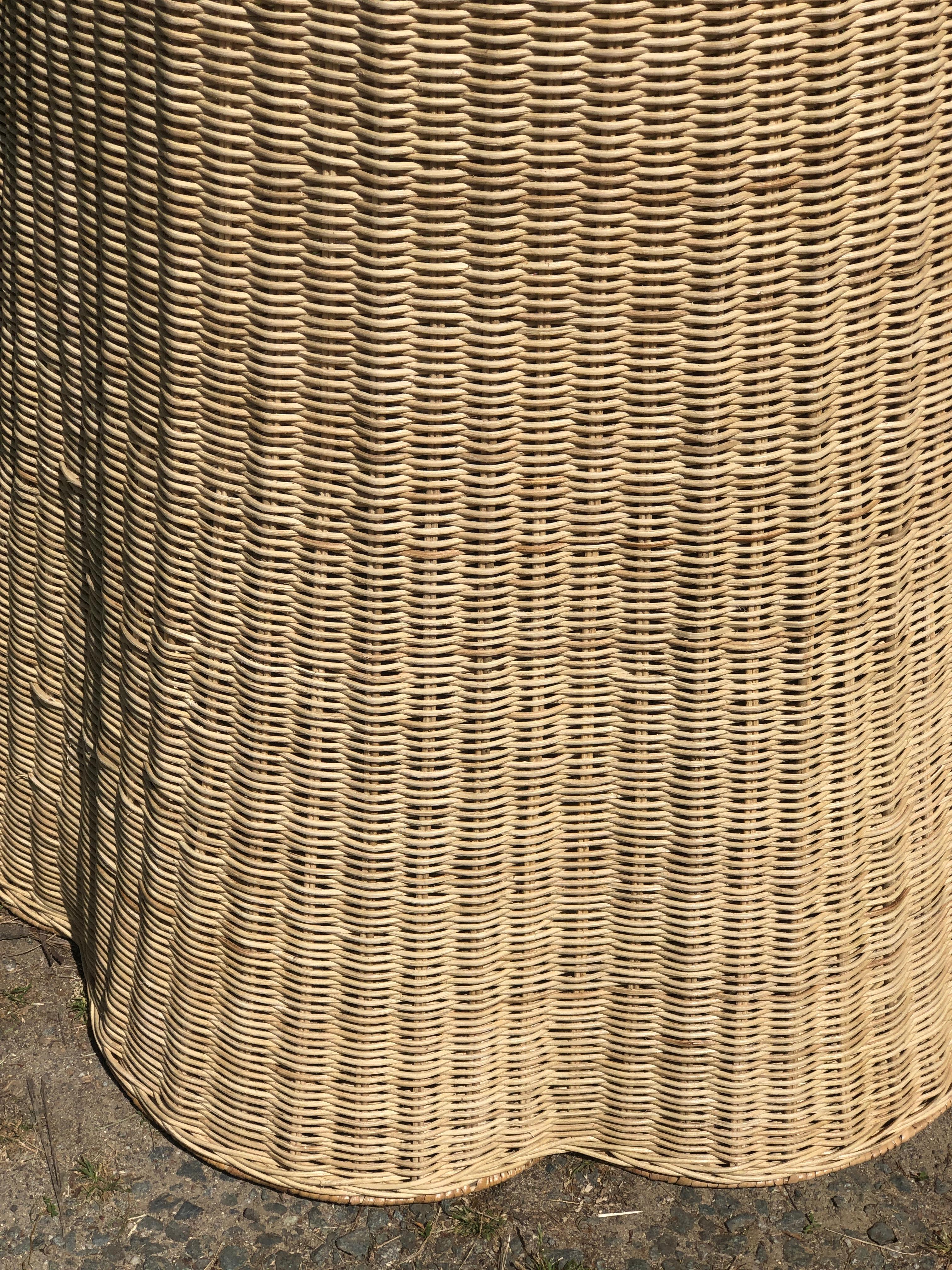 Pair of Vintage Trompe L'oeil Draped Wicker 